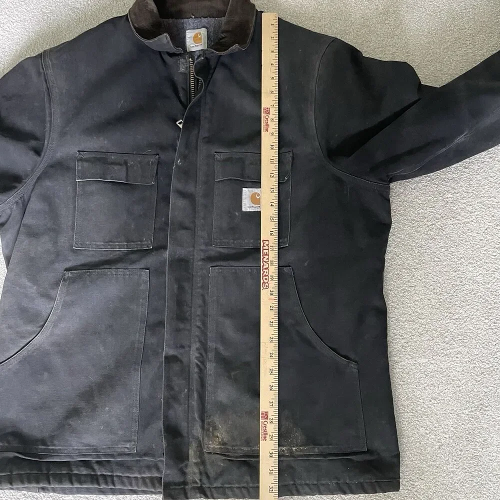 Carhartt Vintage 1990's Blanket Lined Chore Jacket Work Coat Black Men's Size XL - Picture 16 of 16